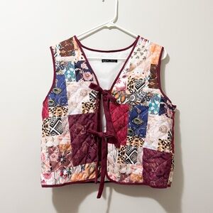 SHEIN Multicolor Patchwork Quilted Vest Size Medium